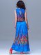 Сукня синя в квітковий принт | 1645358 | фото 3