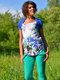 Блуза комбинированной расцветки со стилизованным болеро | 1734162 | фото 2