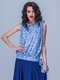 Блуза блакитна в квітковий принт | 1757046 | фото 2