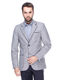 Пиджак серый с контрастной отделкой | 1636004