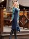 Платье сине-бирюзовое в цветочный принт | 1946280 | фото 6