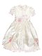 Платье молочного цвета в рисунок с декорированной вышивкой | 3341533