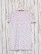 Рубашка ночная бело-розовая с принтом | 2303609 | фото 2