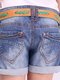Шорты синие джинсовые с эффектом потертых | 2399694 | фото 5