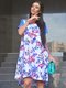 Платье бело-синее с цветочным принтом | 2399767 | фото 2