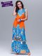 Платье оранжево-голубое в орнамент | 1627009 | фото 2