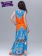 Платье оранжево-голубое в орнамент | 1627009 | фото 3