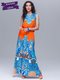 Платье оранжево-голубое в орнамент | 1627009 | фото 4