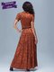 Платье рыжего цвета в принт | 1859372 | фото 2