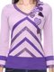 Пуловер фиолетовый в полоску с декором | 2316639 | фото 3