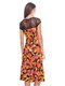 Платье черно-оранжевое в цветочный принт | 2302448 | фото 2