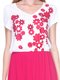 Платье бело-розовое с принтом и аппликациями | 2434168 | фото 3
