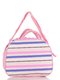 Текстильна дорожня сумка рожевого кольору в смужку | 2794069 | фото 2