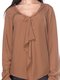 Блуза коричневая с воланом | 159483 | фото 3