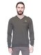 Пуловер кольору хакі з вишивкою і написами | 1353608