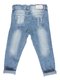 Капрі блакитні джинсові з ефектом потертих і рваних | 3077616 | фото 2