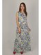 Сукня сіра з квітковим принтом | 2560972