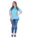 Блуза блакитна з асиметричним низом | 3234377 | фото 4