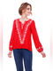 Блуза червона з вишивкою | 3302798