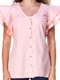 Блуза из льна персикового цвета | 3315334 | фото 3