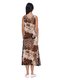Платье бежево-коричневое с принтом | 3387704 | фото 2