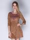 Сукня коричнева з вишивкою | 3010617