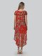Платье красное с цветочным принтом | 3498278 | фото 4