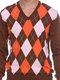 Пуловер коричневый в ромбы | 1918796 | фото 3