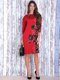 Сукня чорно-червона з квітковим принтом | 3705648 | фото 2