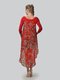 Сукня червона з квітковим принтом | 3498287 | фото 4