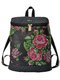 Рюкзак черный в цветы | 3901880