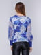 Блуза синяя в цветочный принт | 3956794 | фото 2