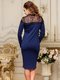 Сукня з мереживом темно-синього кольору | 4066364 | фото 4