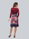 Платье бордовое с цветочным принтом | 4090665 | фото 2
