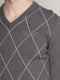 Пуловер серый в ромбы | 4092183 | фото 3