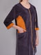 Халат фіолетовий з коричневими вставками | 4083709 | фото 3