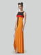Сукня гірчичного кольору з контрастними вставками | 4142170 | фото 2