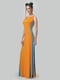 Сукня гірчично-синього кольору з контрастними вставками | 4142243 | фото 3