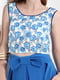 Блуза блакитна в квітковий принт | 4151310 | фото 2