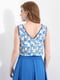 Блуза блакитна в квітковий принт | 4151310 | фото 3