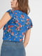 Блуза синя в квітковий принт | 4145937 | фото 3
