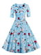 Платье голубое в цветочный принт | 4166494