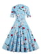 Сукня блакитна в квітковий принт | 4166494 | фото 2