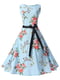 Платье голубое в цветочный принт | 4166672