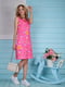 Платье розовое с принтом | 4229539 | фото 2