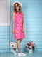 Платье розовое с принтом | 4229539 | фото 4