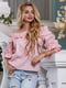 Блуза розовая в полоску | 4262992 | фото 3