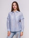 Блуза блакитна в смужку | 4262458