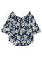 Блуза синя з квітковим принтом | 4277461