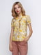 Блуза жовта в квітковий принт | 4349521